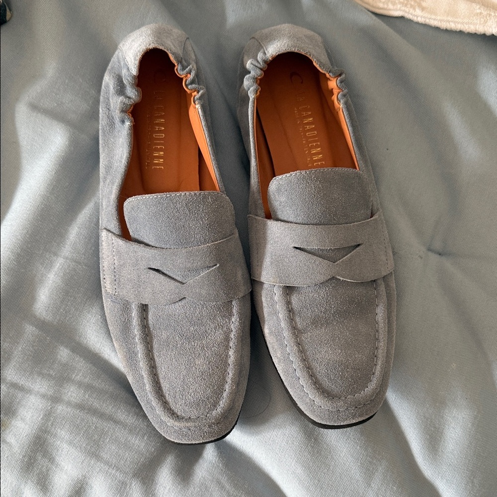 La CANADIENNE women’s light blue Suede Loafers